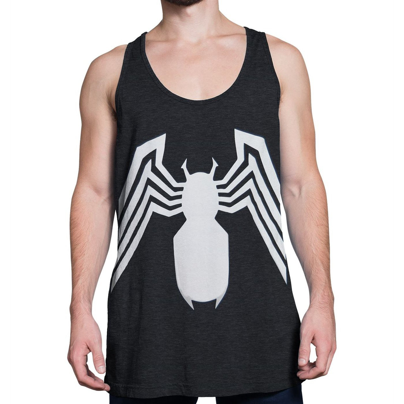 Venom Symbol Heather Charcoal Tank Top