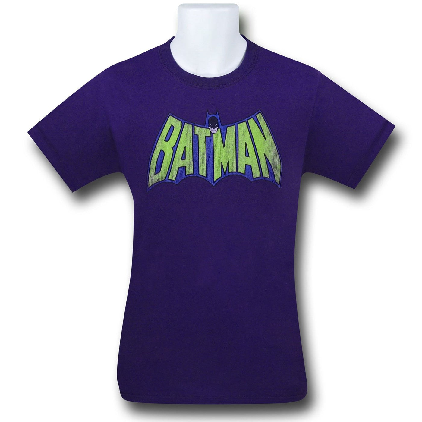 Batman Distressed Classic Logo Purple T-Shirt