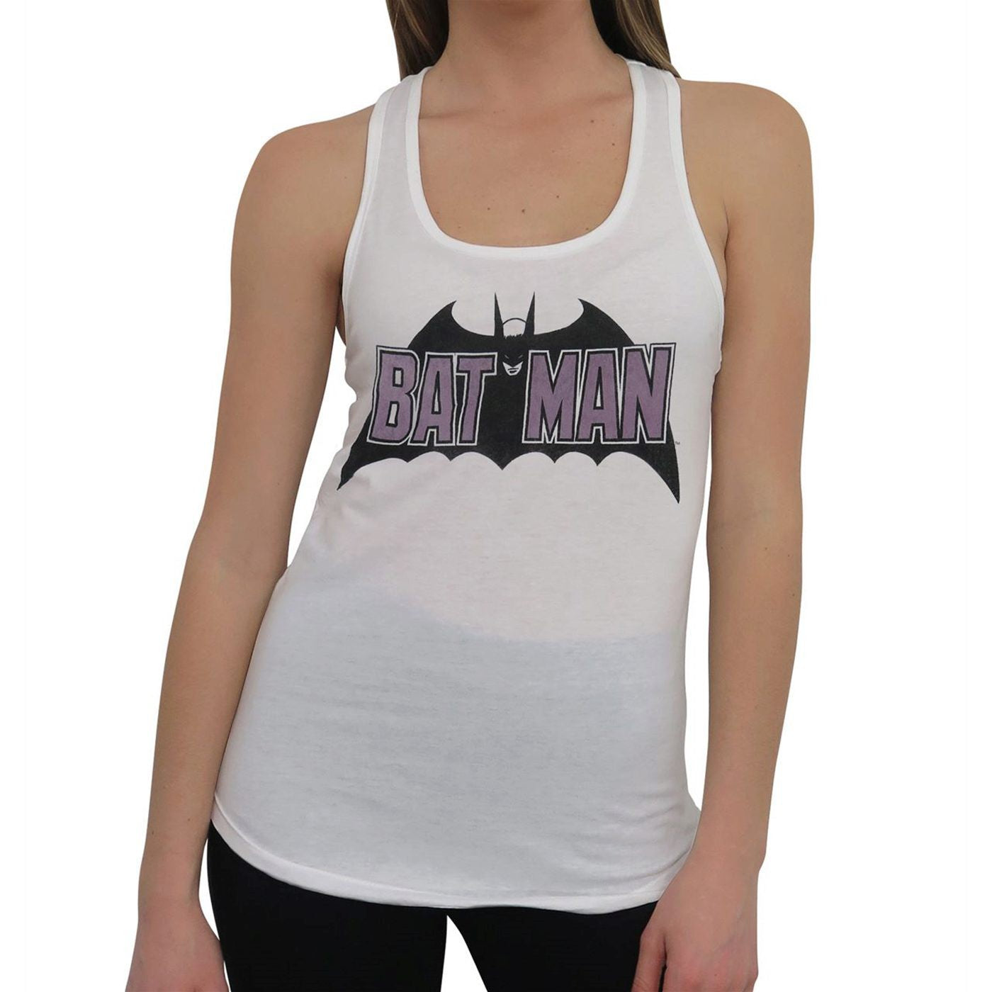 Batman Old School Logo Women's Keyhole Tank Top