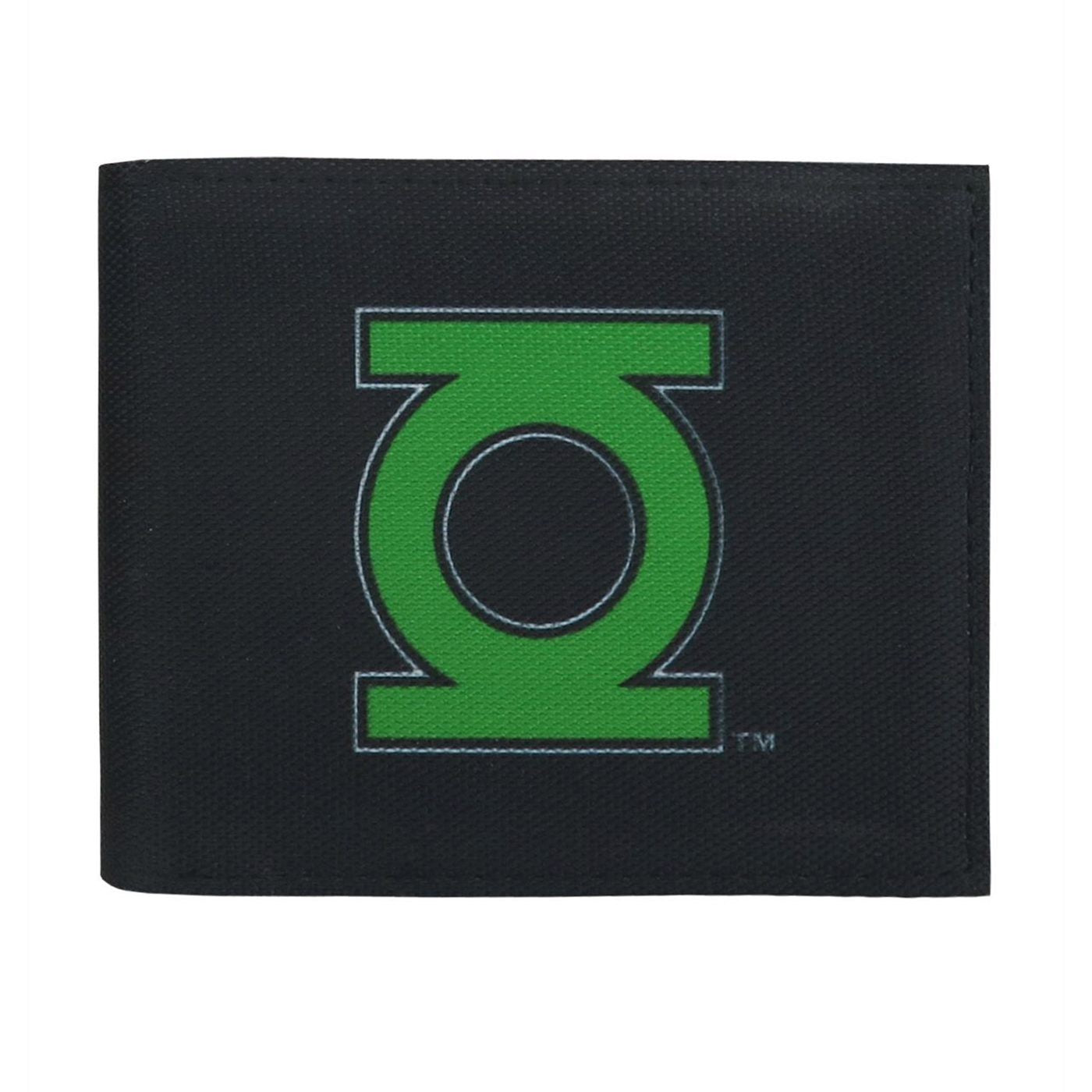 Green Lantern Symbol on Black Bi-Fold Wallet