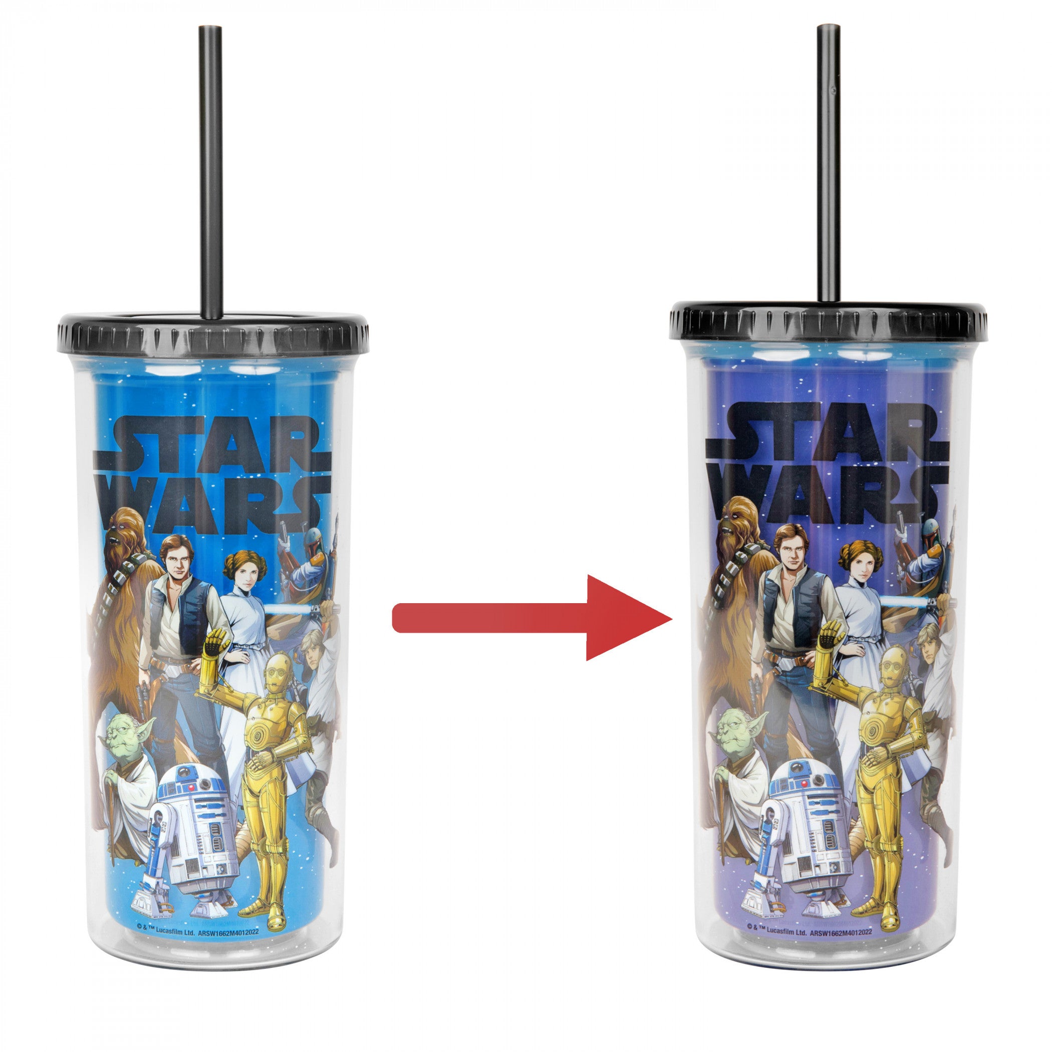 Star Wars Group Shot Color Changing Tumbler with Lid and Straw