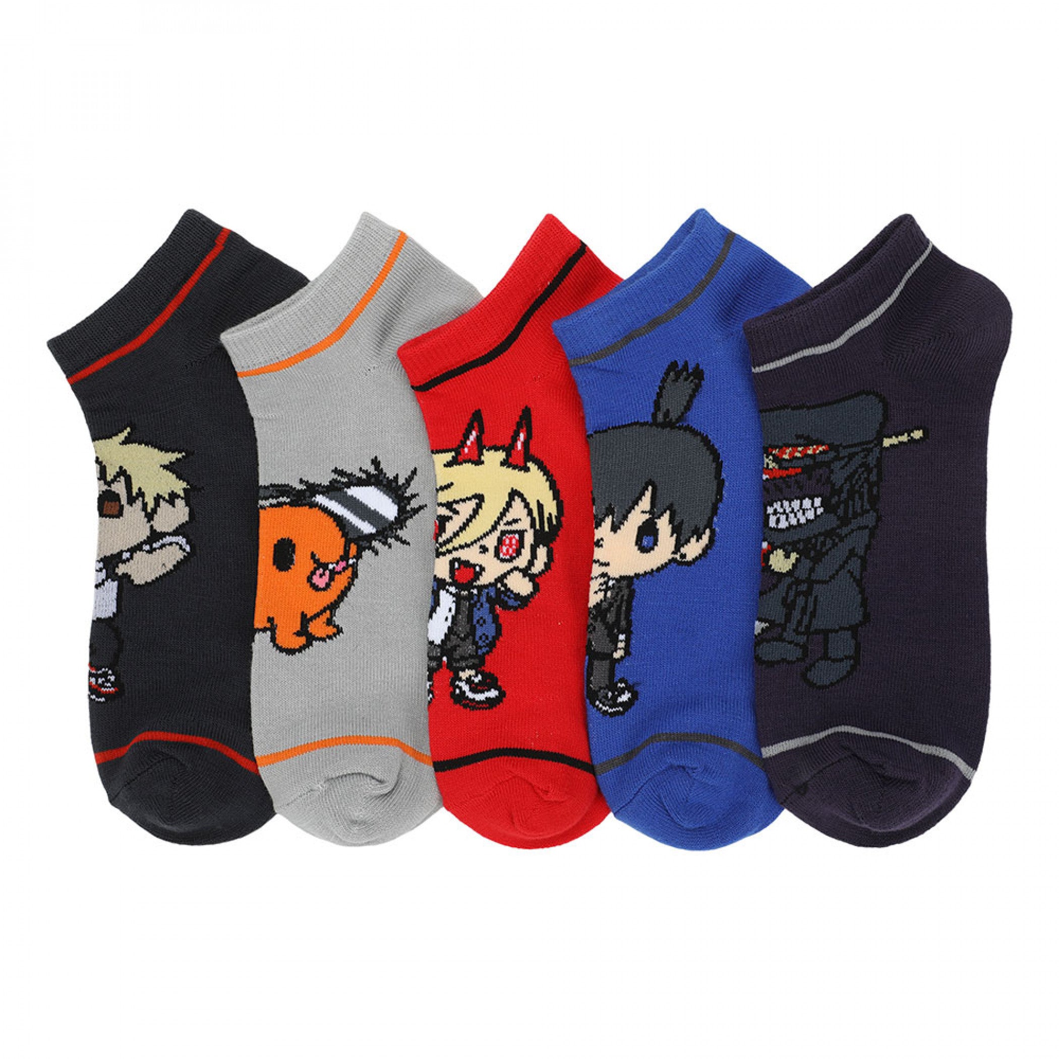 Chainsaw Man Chibi Characters 5-Pair Pack of Ankle Socks