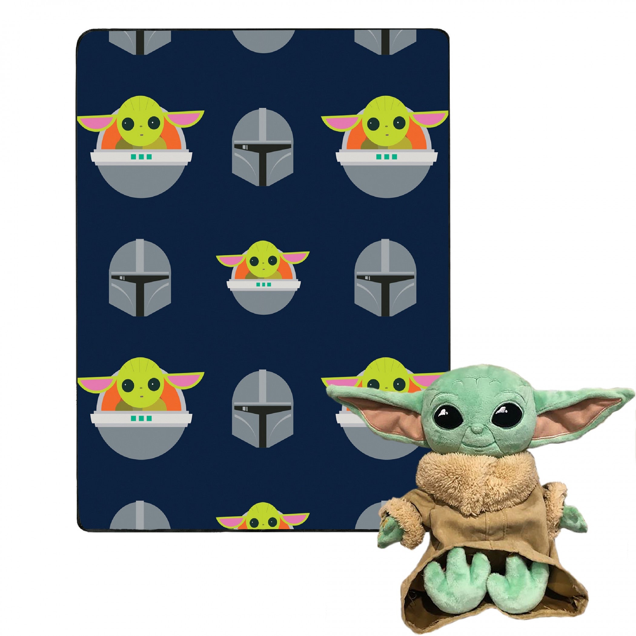 Star Wars The Mandalorian & The Child Grogu 40x50 Throw w/Plush Hugger