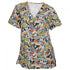 Wonder Woman Comic Art V-Neck Scrubs Top