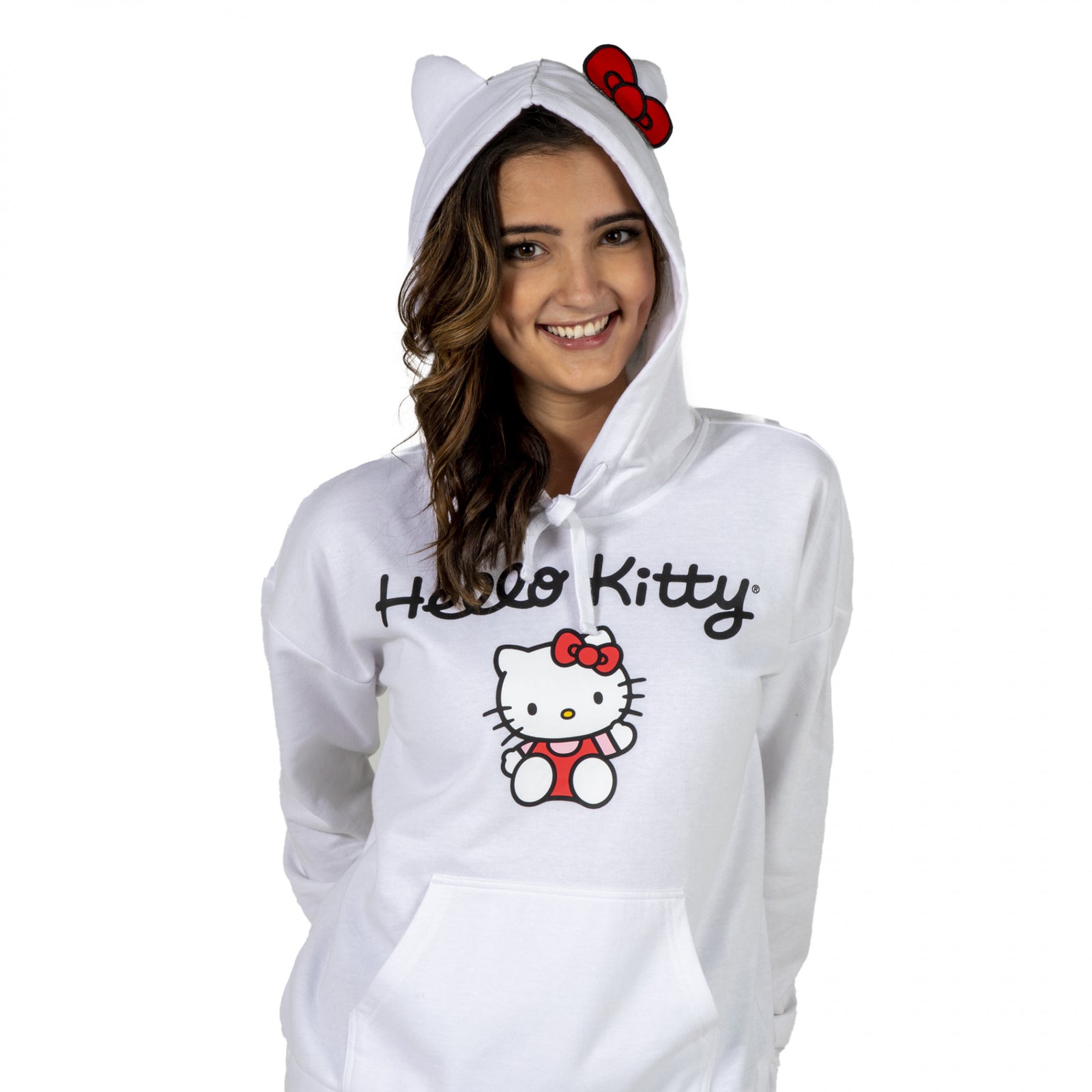 Hello Kitty Cosplay Pullover Hoodie with Ears