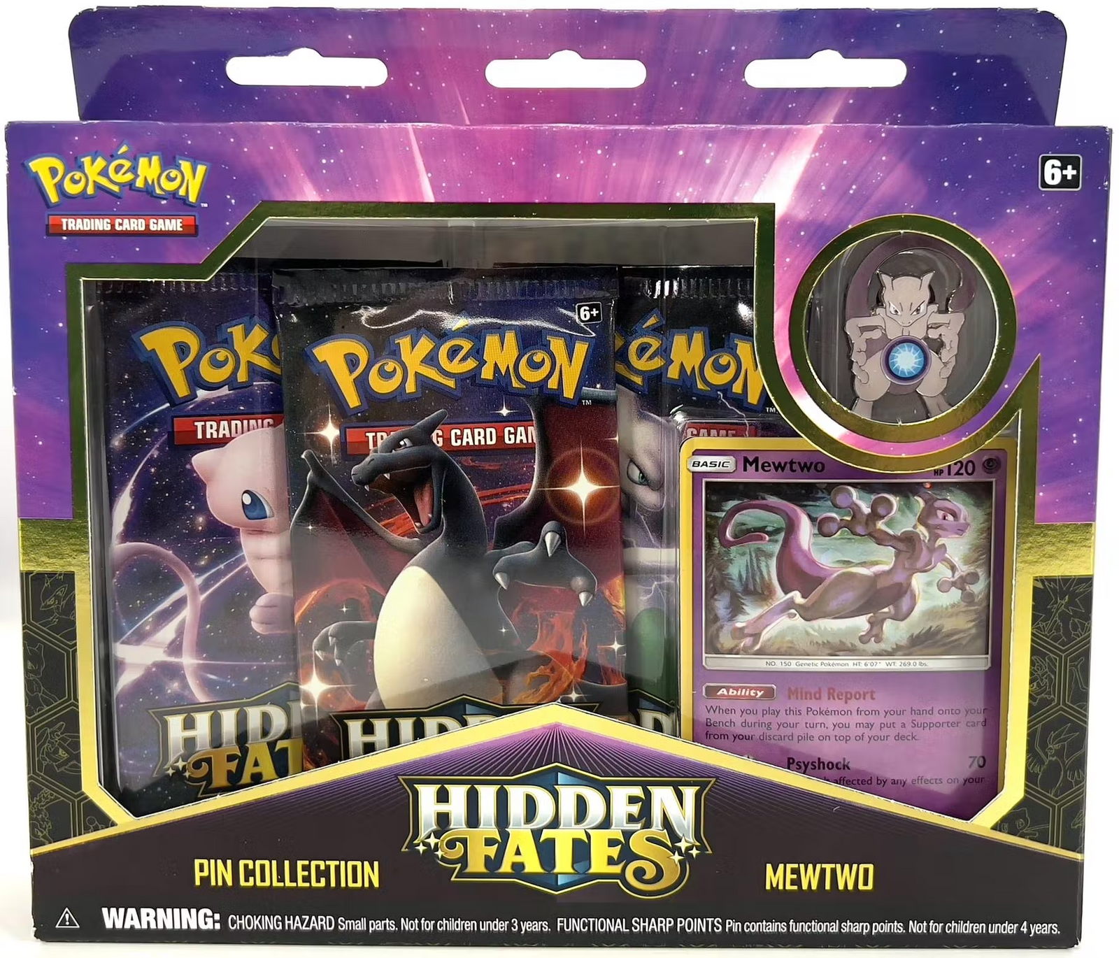 Pokemon Hidden Fates Pin Collection Pack Mewtwo