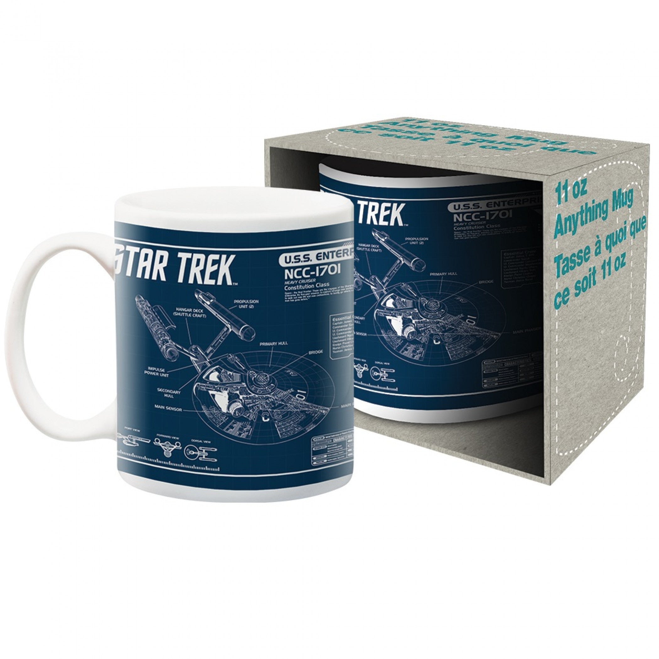 Star Trek U.S.S. Enterprise Blueprint Ceramic Mug