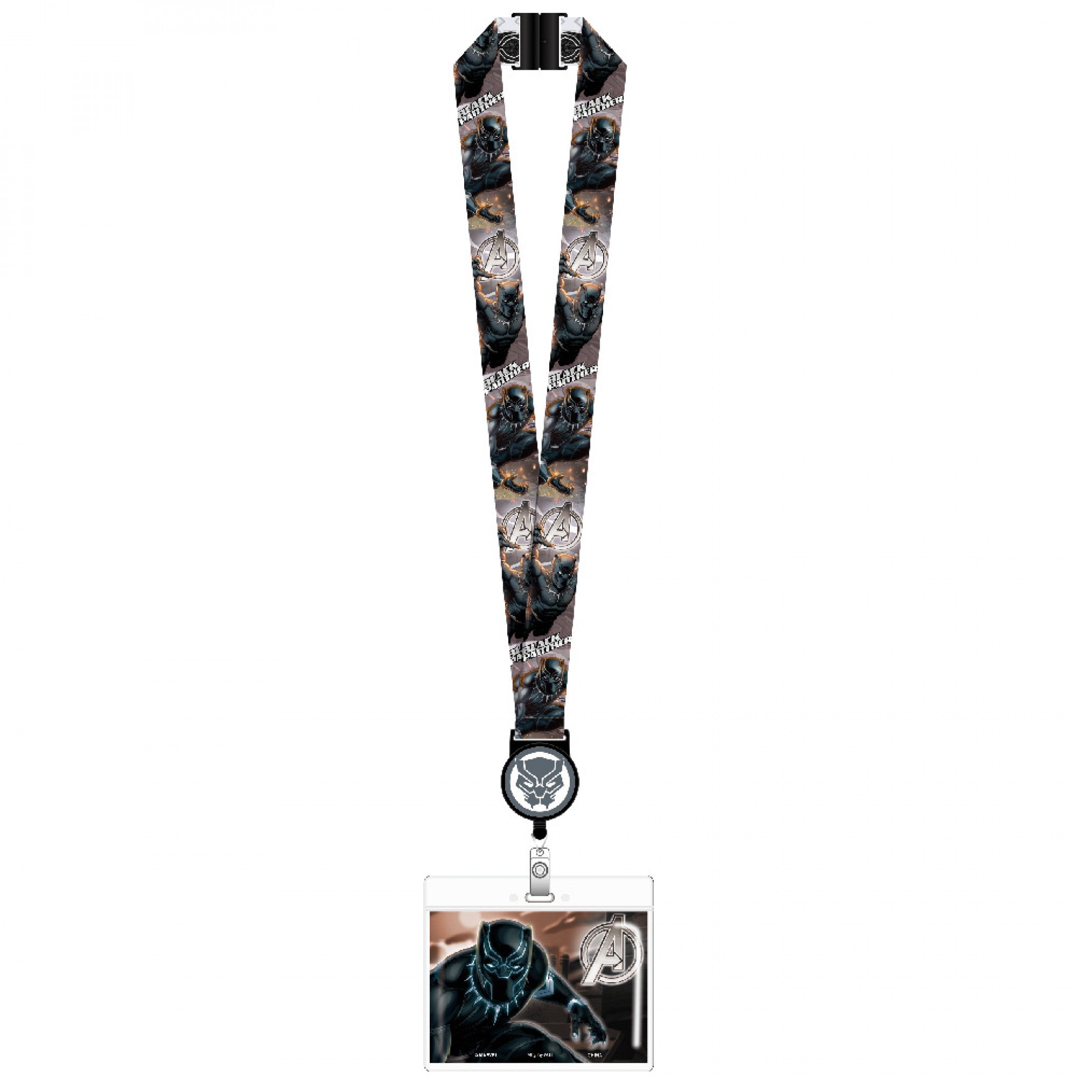 Black Panther Avenger Logo Lanyard Keychain
