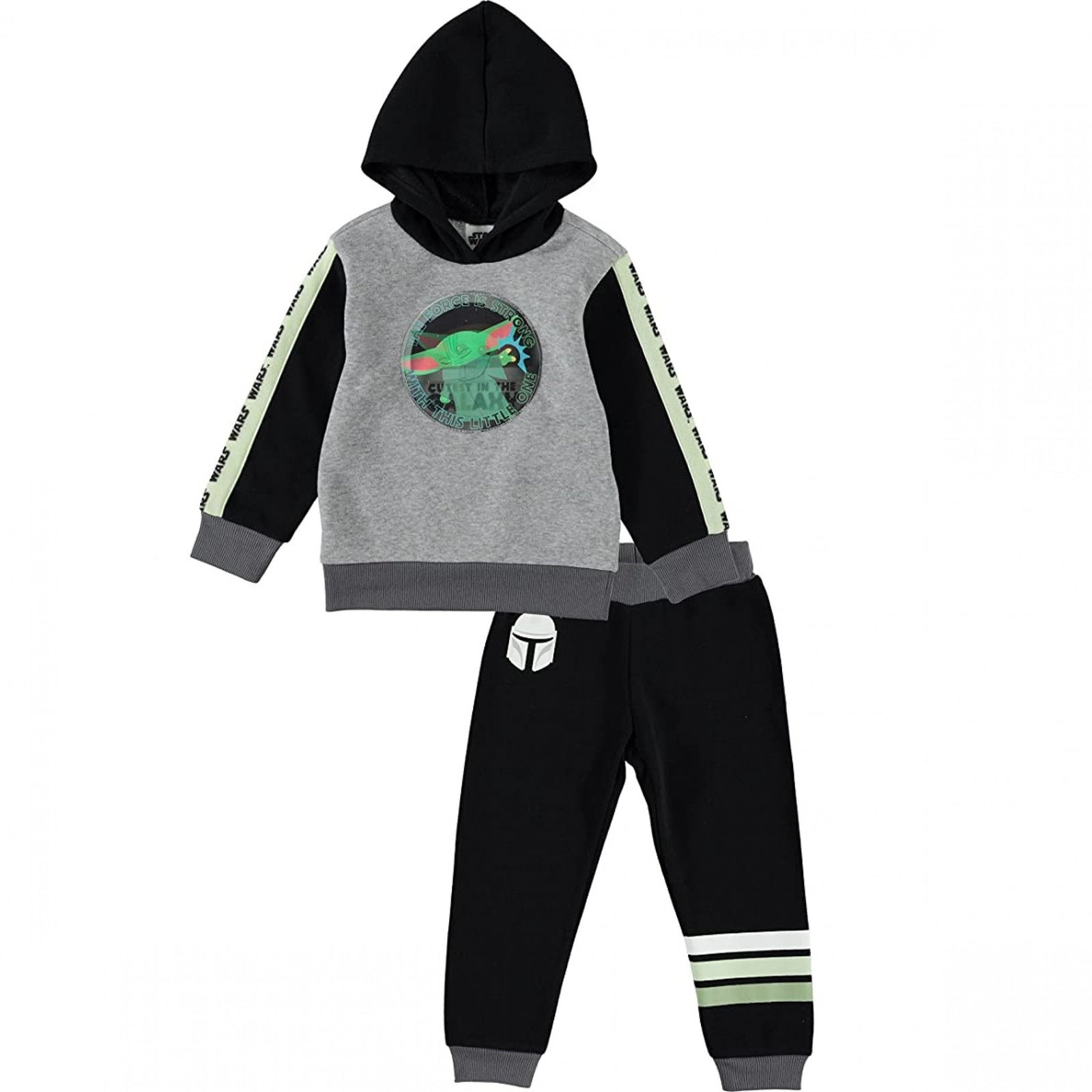 Star Wars The Mandalorian The Child Grogu Lenticular Patch Youth Hoodie Set