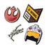 Star Wars Rebel Alliance Symbol and X- Wing Fighter Metal Pin Set