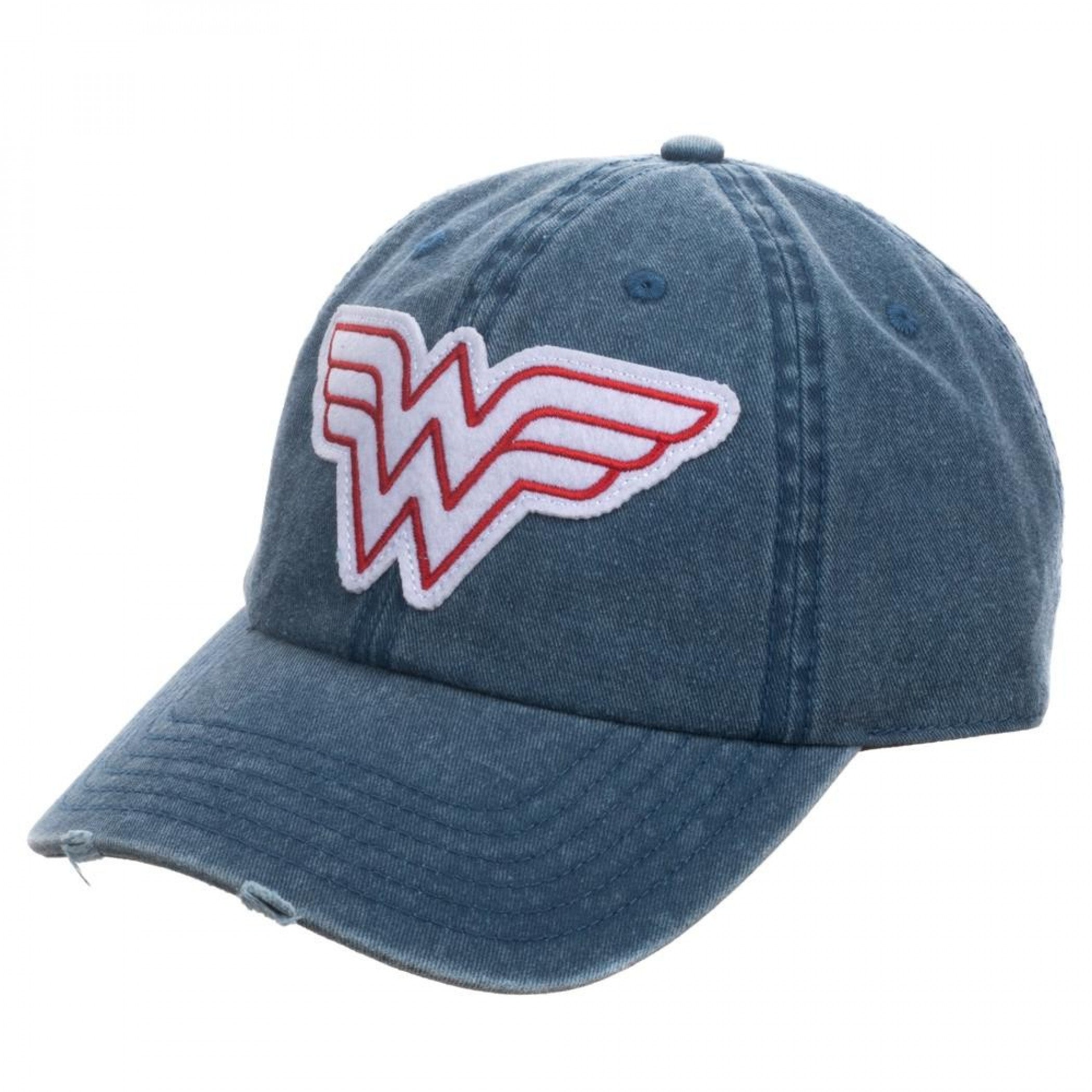 Wonder Woman Vintage Logo Pigment Dye Distressed Dad Hat