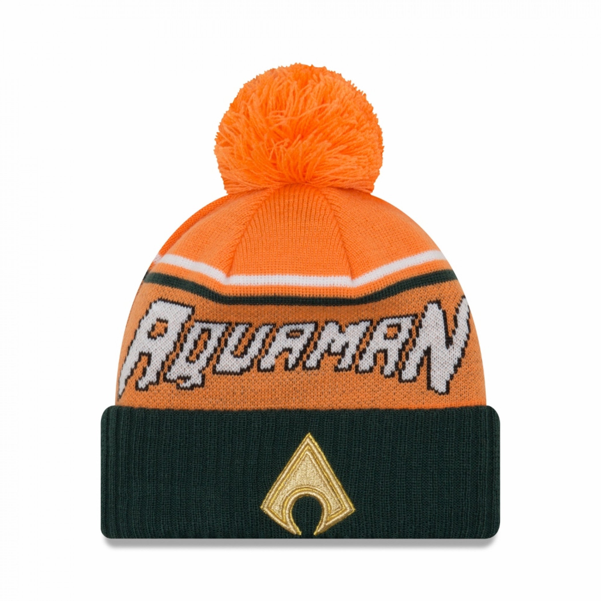 Aquaman Symbol Wintry Pom Pom Beanie