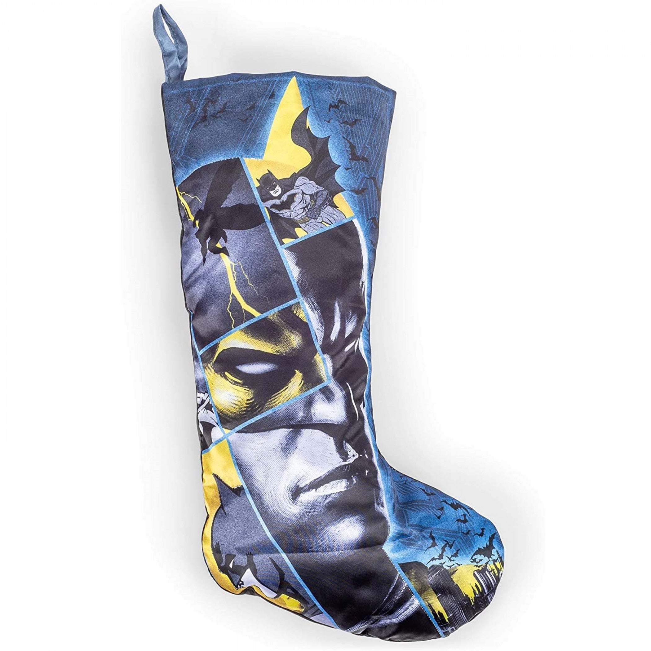 Batman Character Portrait Printed Satin Christmas Stocking by Kurt Adler