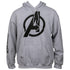 Avengers Symbol with Sleeve Print Text Pull Over Hoodie