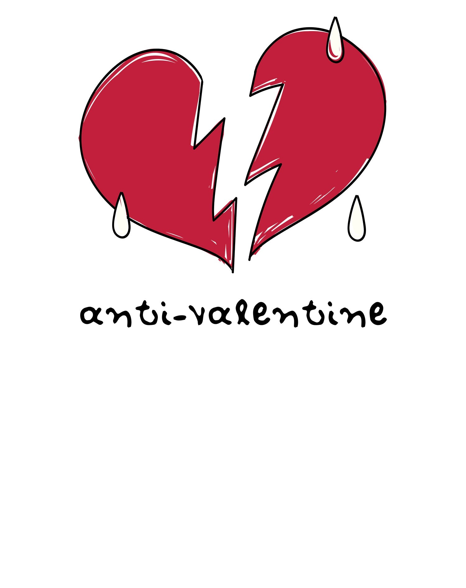 Anti Valentine Broken Weeping Heart Men's T-shirt