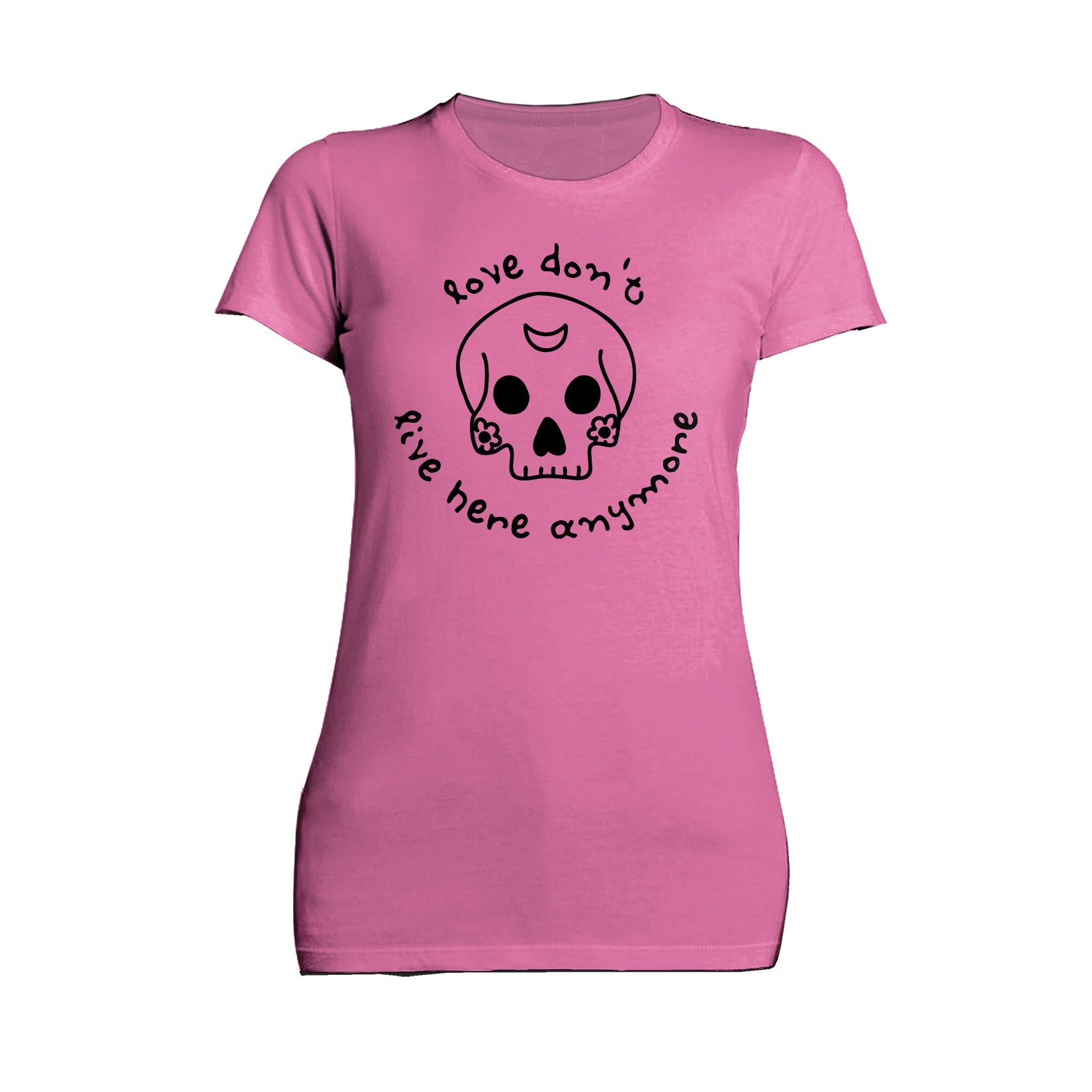 Anti Valentine Love Don't Live Here Skull Women's T-shirt