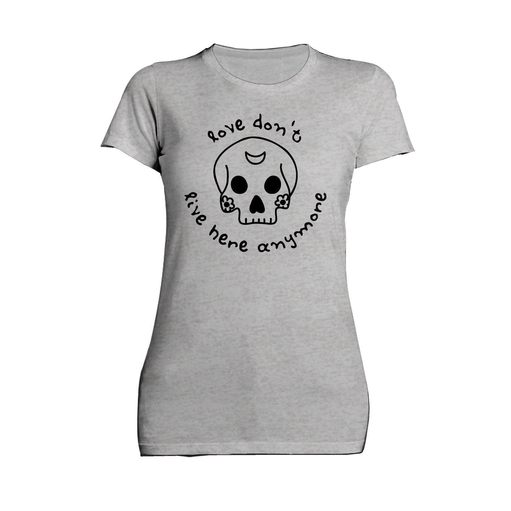 Anti Valentine Love Don't Live Here Skull Women's T-shirt