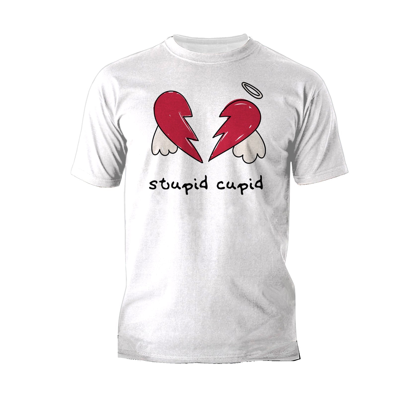 Anti Valentine Stupid Cupid Broken Heart Wings Men's T-shirt