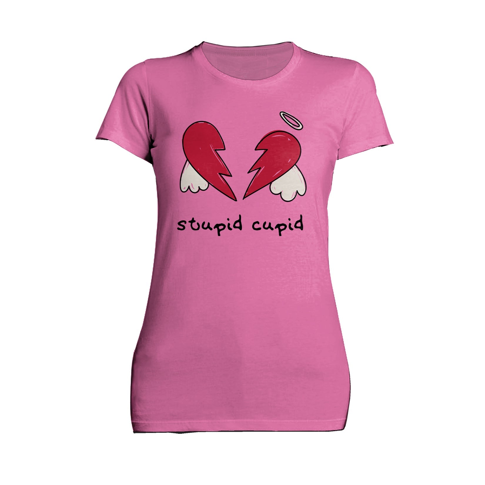 Anti Valentine Stupid Cupid Broken Heart Wings Women's T-shirt