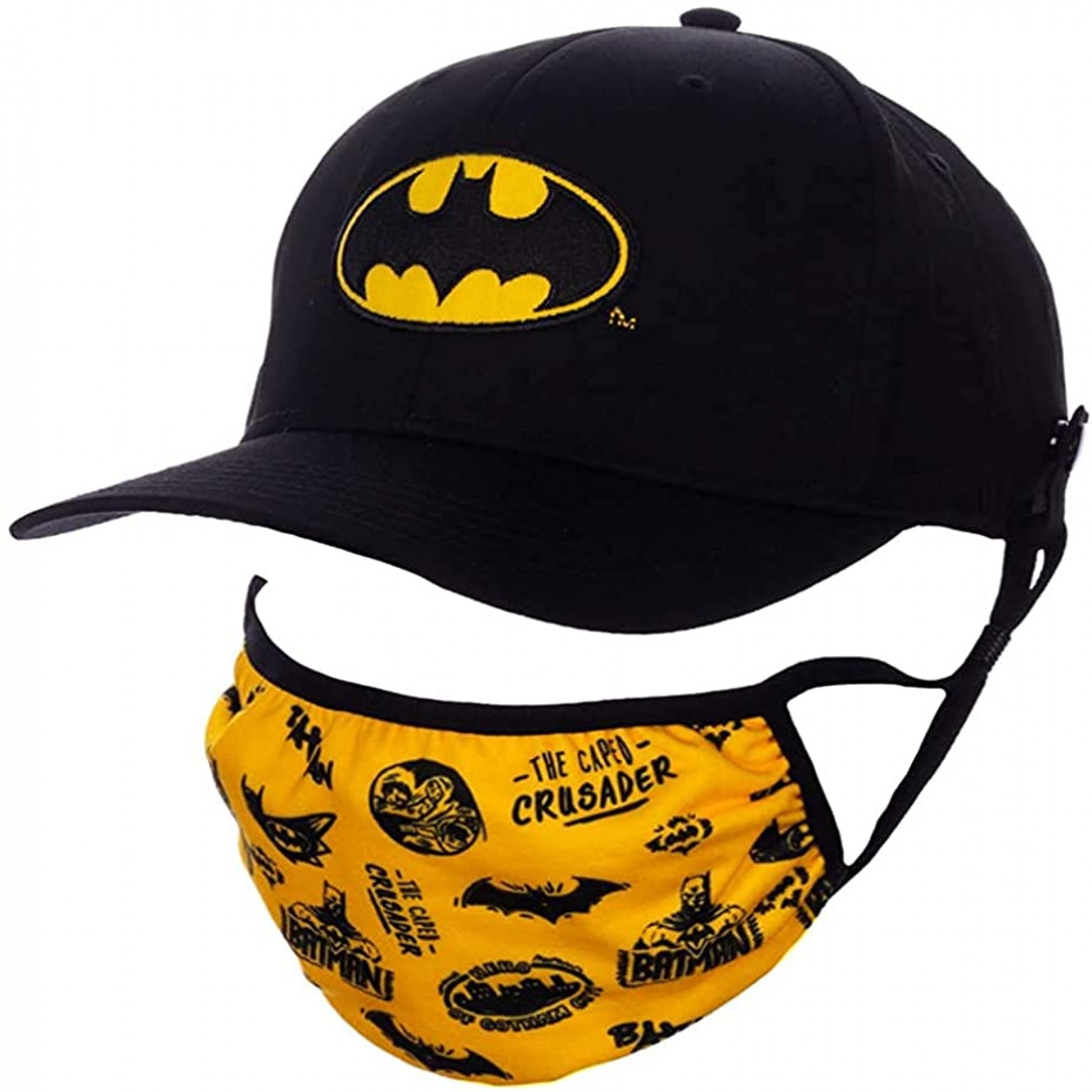 DC Comics Batman Symbol Face Mask & Snapback Hat Combo