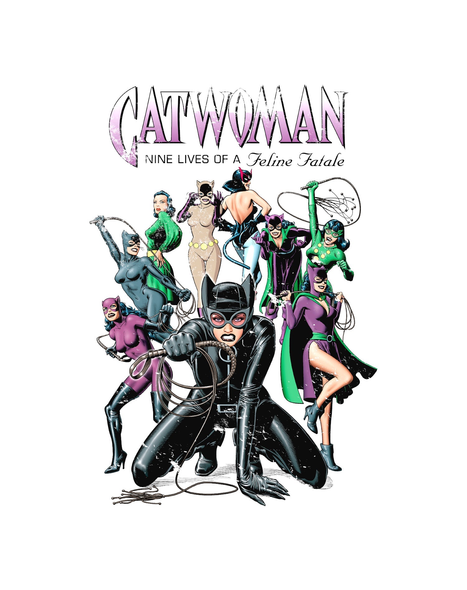 DC Comics Catwoman Cover Nine Lives Official Men's T-Shirt