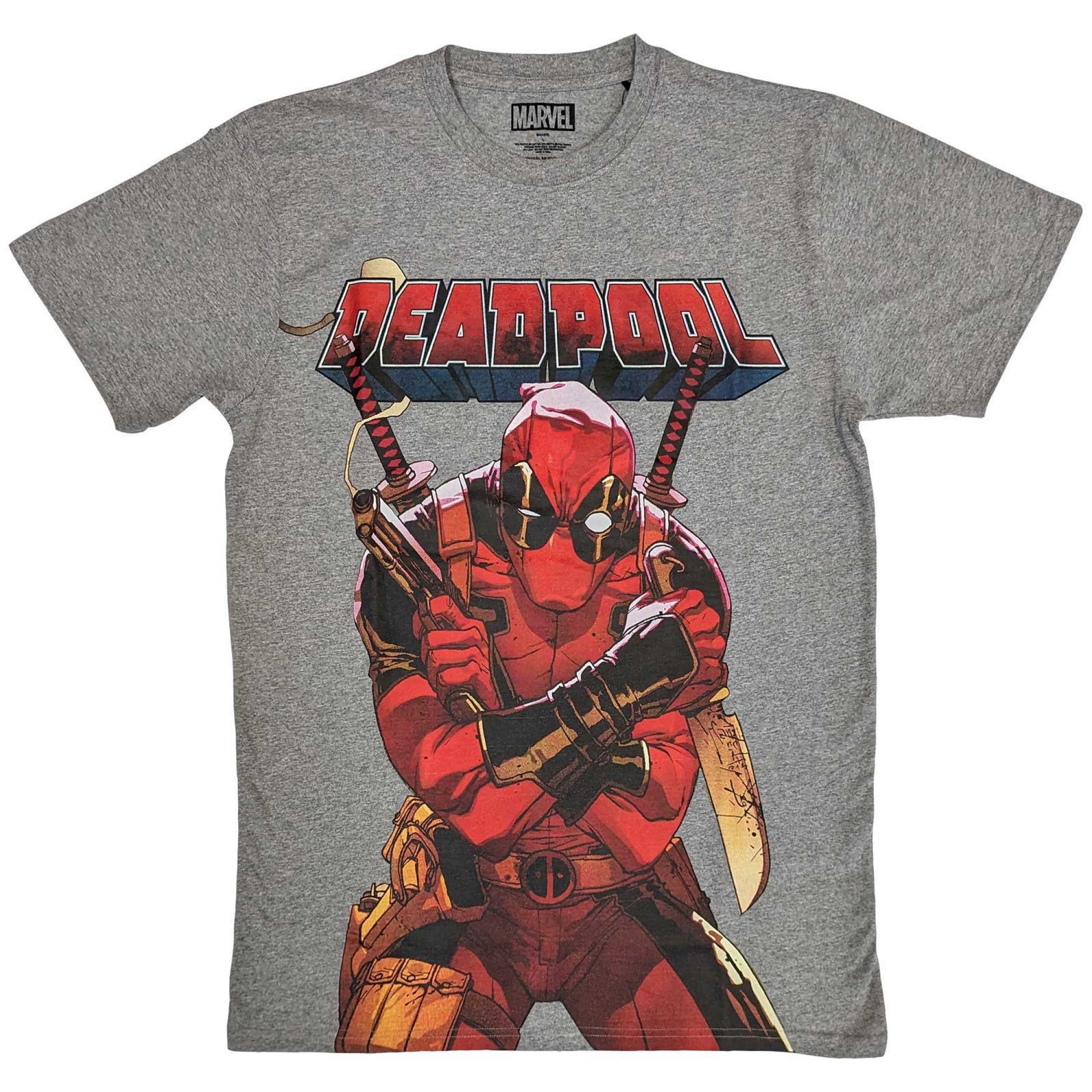Deadpool Ready for Fight Big Print T-Shirt