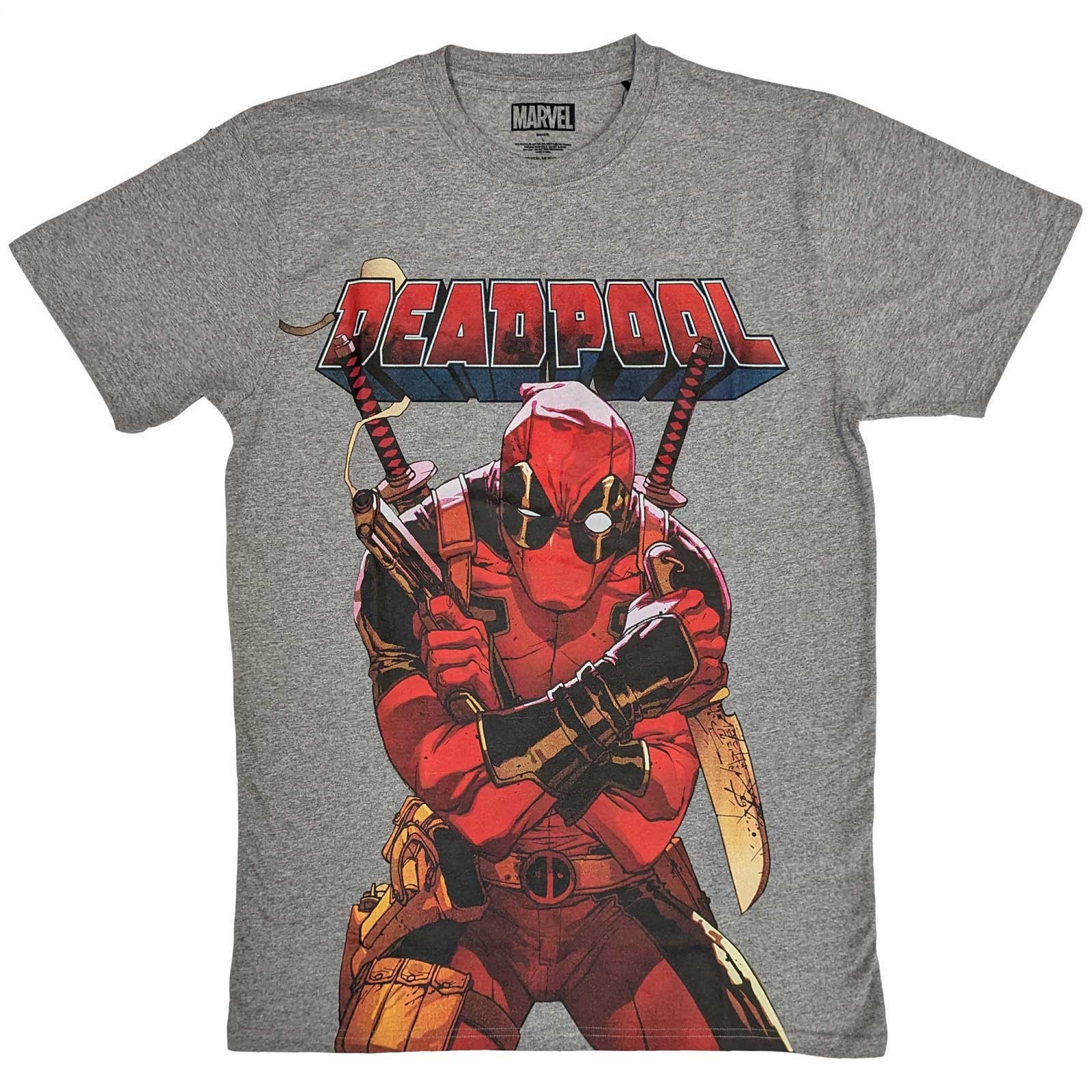 Deadpool Ready for Fight Big Print T-Shirt