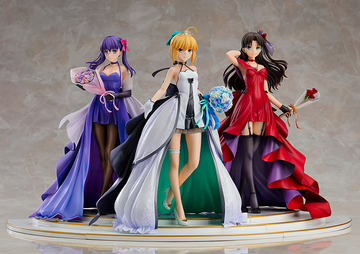 Fate/Stay Night Saber Matou Sakura Rin Tohsaka 1/7 15th Celebration Dress Ver Set of 3 Figures