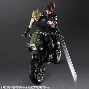 Final Fantasy VII Remake Cloud Strife Jessie Rasberry & Motorbike Set Play Arts Kai