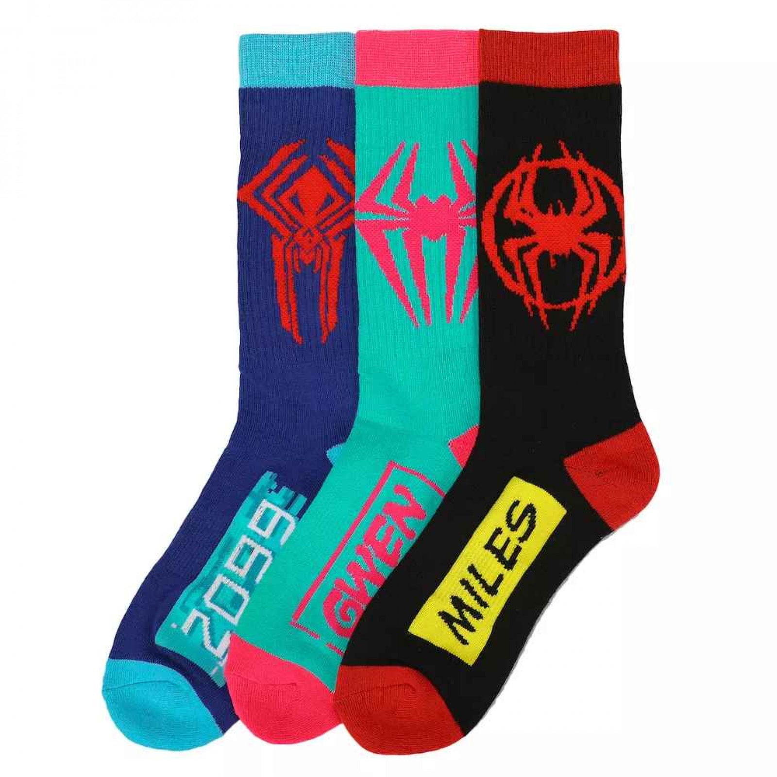 Spider-Man Across The Spider-Verse 3-Pair Pack of Crew Socks