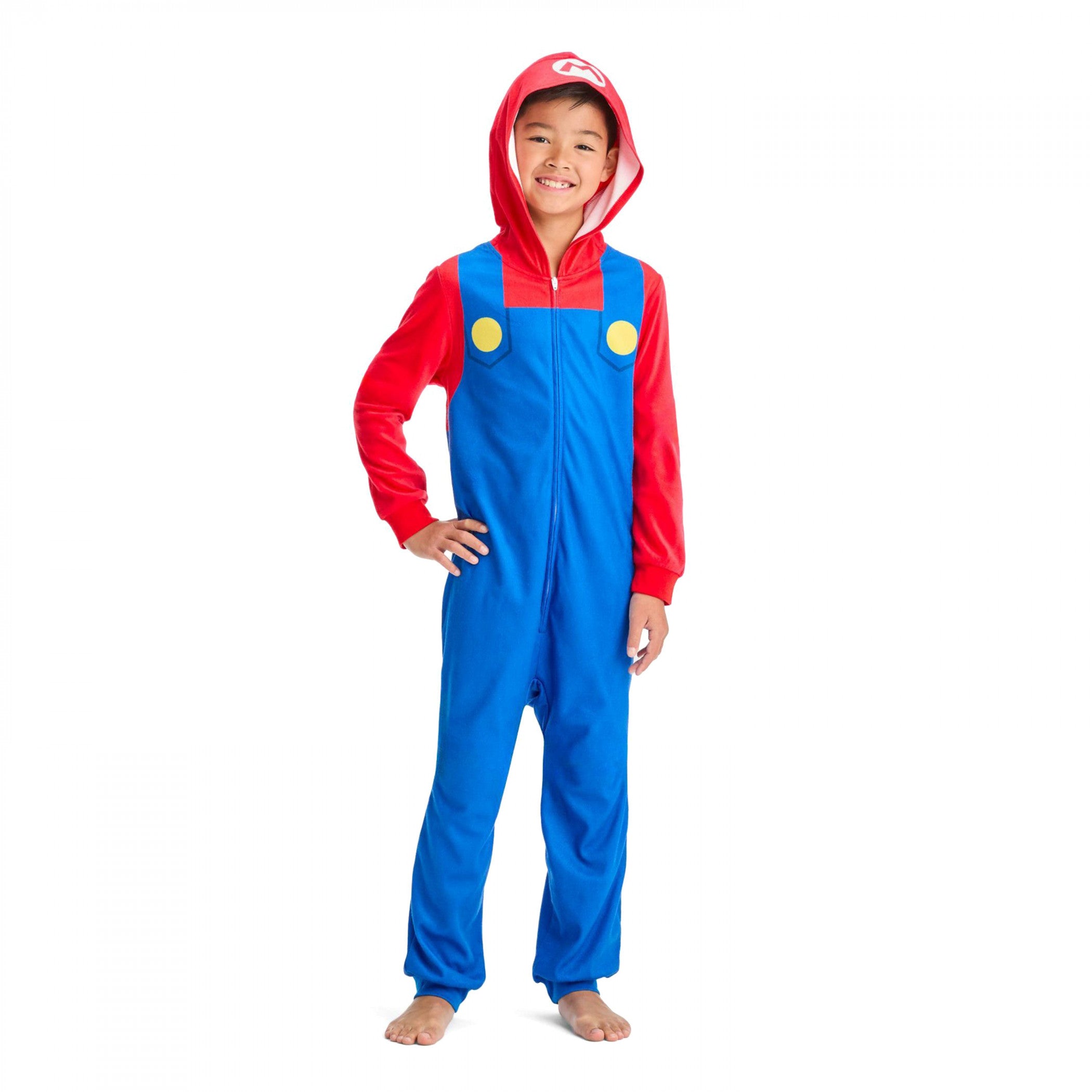 Super Mario Cosplay Kids Blanket Sleeper Union Suit