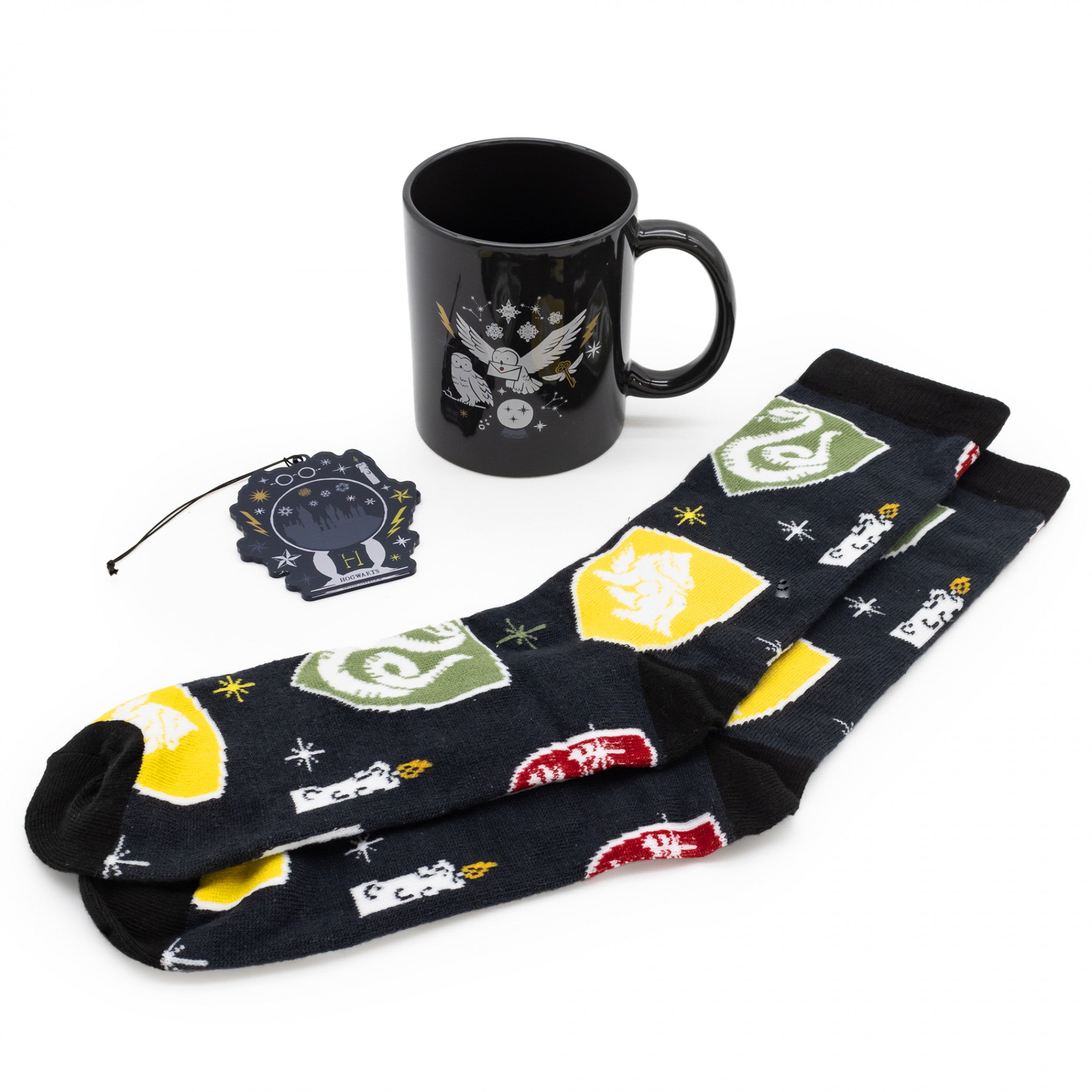 Harry Potter House Crests Mug Sock and Door Hanger Gift Set