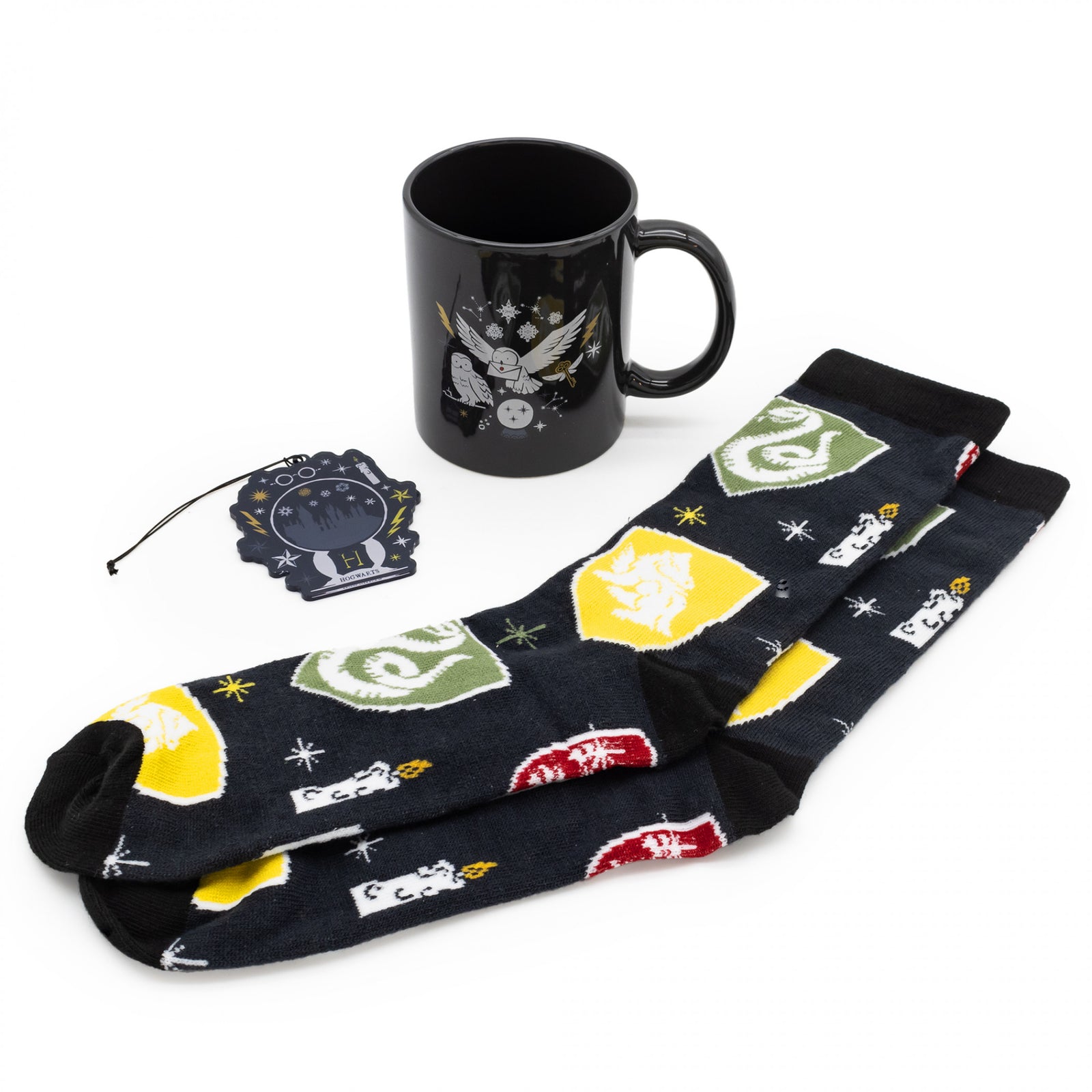 Harry Potter House Crests Mug Sock and Door Hanger Gift Set