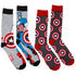 Captain America Standing Character and Symbols 2-Pack Crew Socks