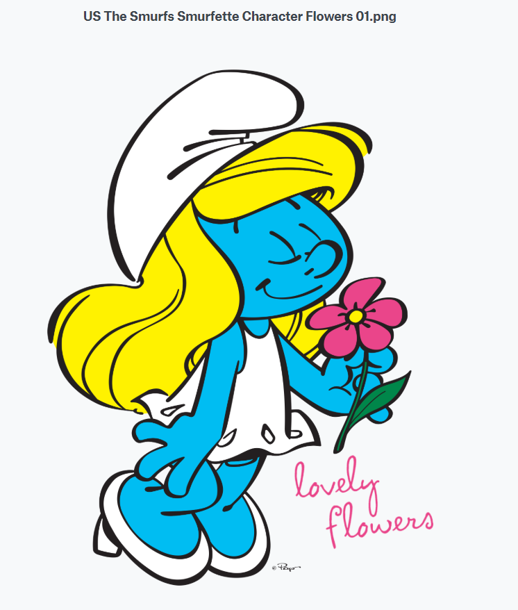 The Smurfs Smurfette Character Flowers Official Women's T-shirt ()