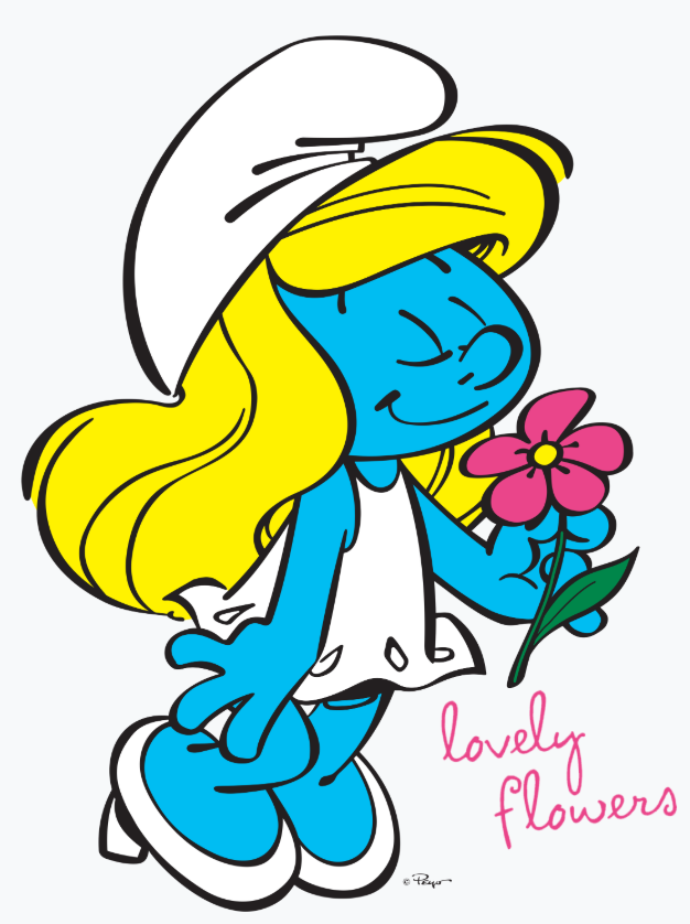 The Smurfs Smurfette Character Flowers Official Men's T-shirt ()