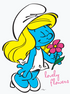 The Smurfs Smurfette Character Flowers Official Men's T-shirt ()