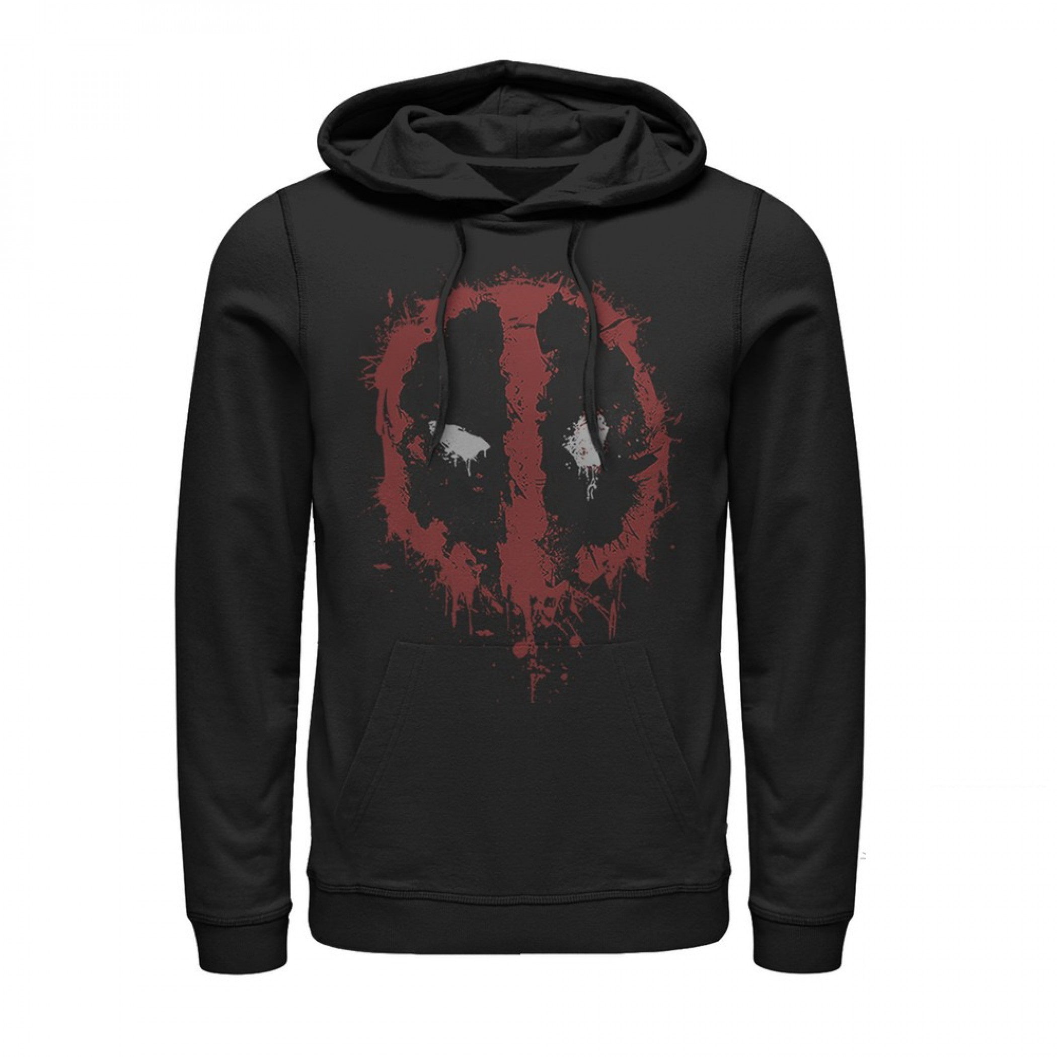 Deadpool Splatter Logo Black Hoodie