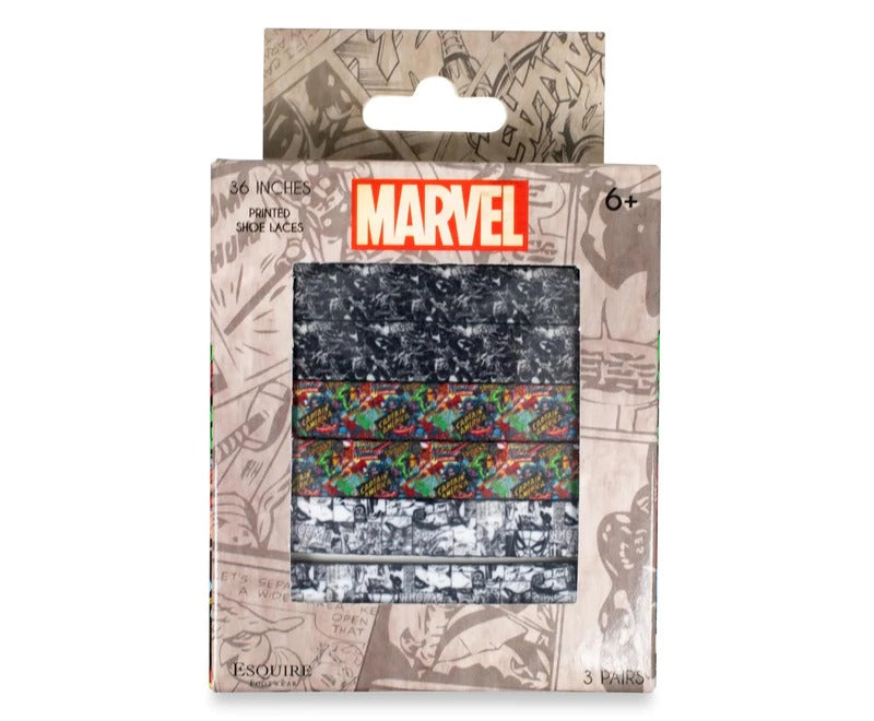 Marvel Printed Shoelaces, 3 Pairs