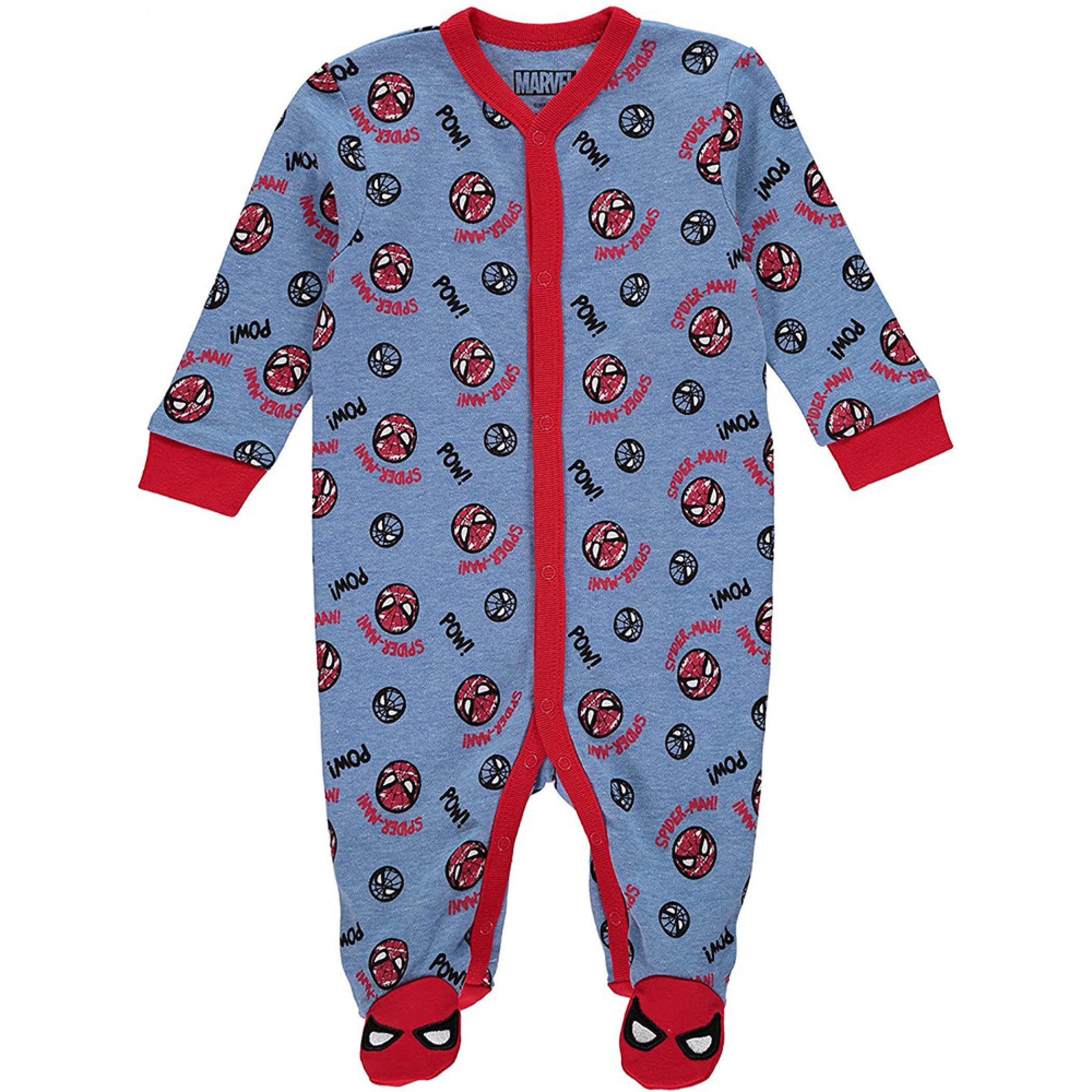 Marvel Spider-Man Face Symbols Infant Footed Pajamas