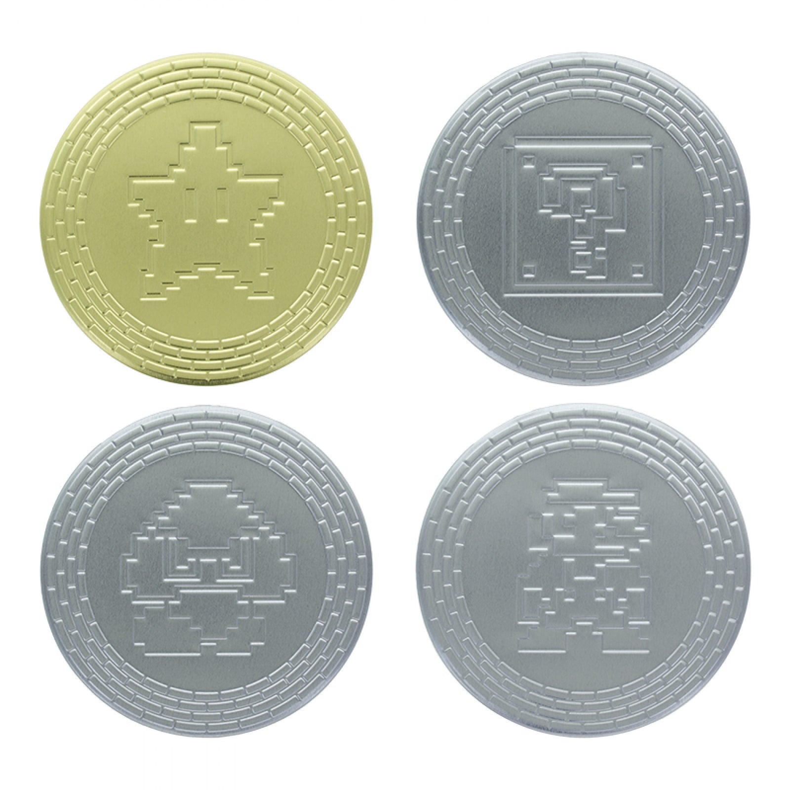 Super Mario Cork Backed Metal Coasters