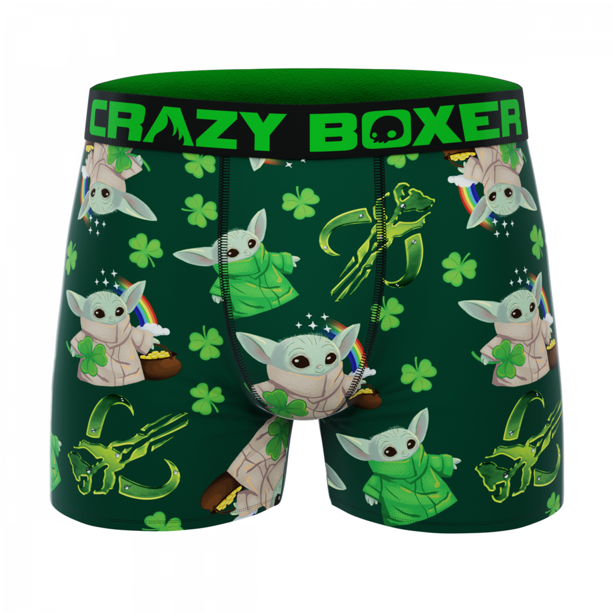 Star Wars The Mandalorian Grogu Saint Patrick's Men's Crazy Boxer Briefs