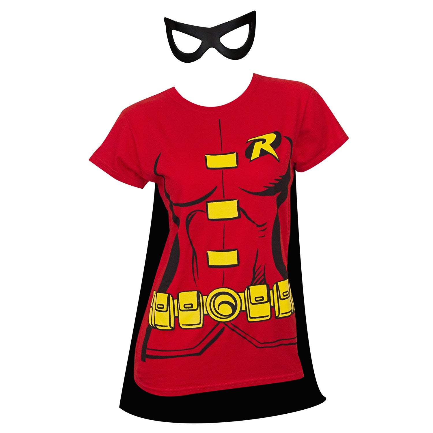 Robin Cape And Mask Women's Costume Tee Shirt