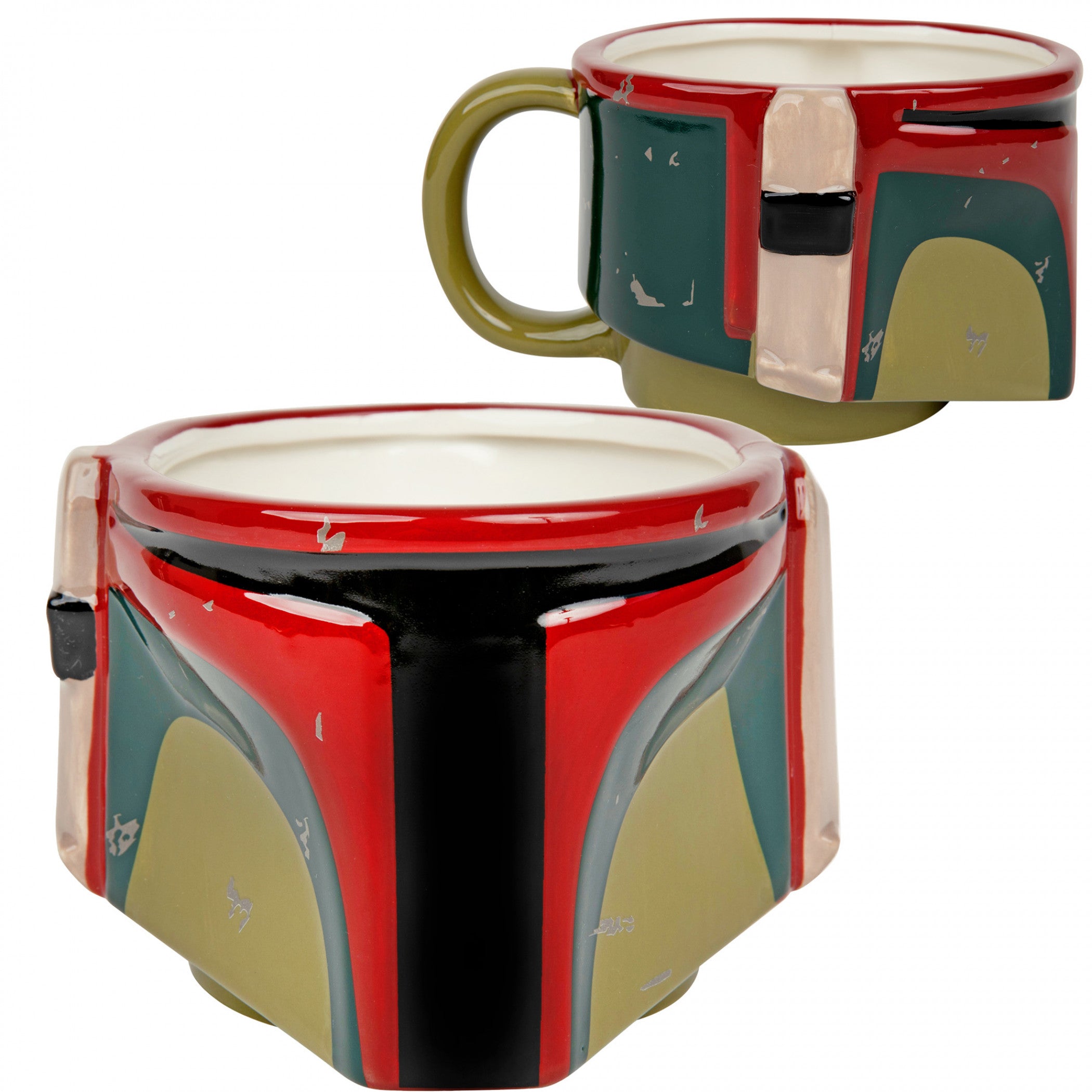 Star Wars Boba Fett Distressed Helmet 3D Sculpted 20oz Jumbo Mug