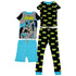 Batman Figure and All Over Symbols Youth 4-Piece Pajama Set