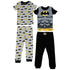 Batman Armor and All Over Logos Print 4-Piece Pajama Set