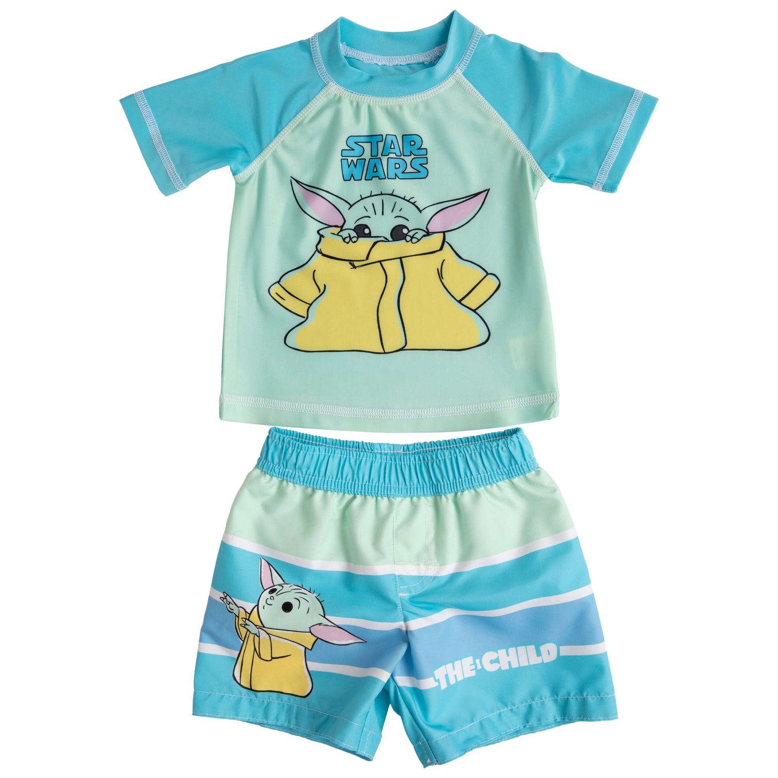 Star Wars The Child Grogu Youth Swim Trunks and Rashguard Set