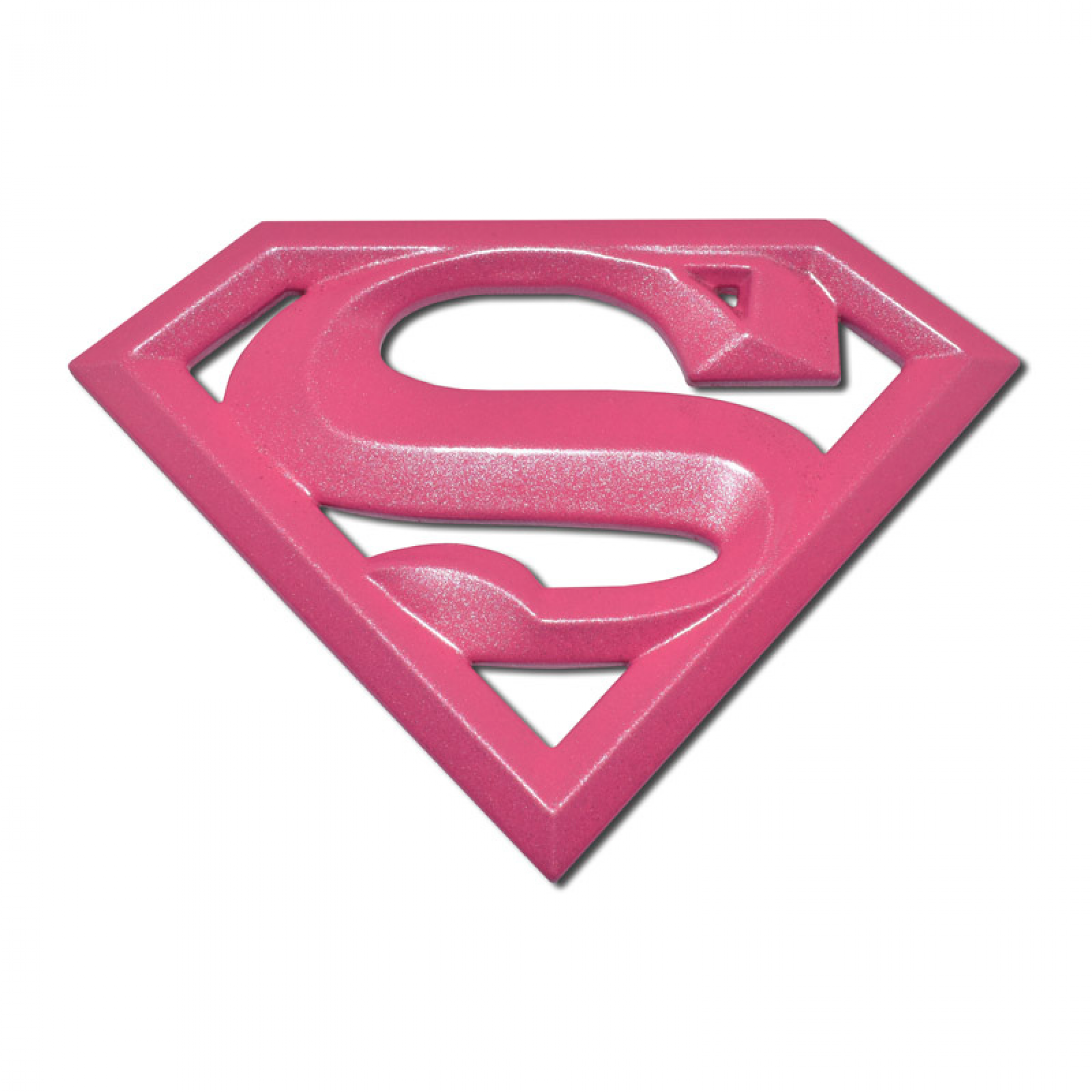 Supergirl Symbol Hot Pink Chrome Plated Emblem