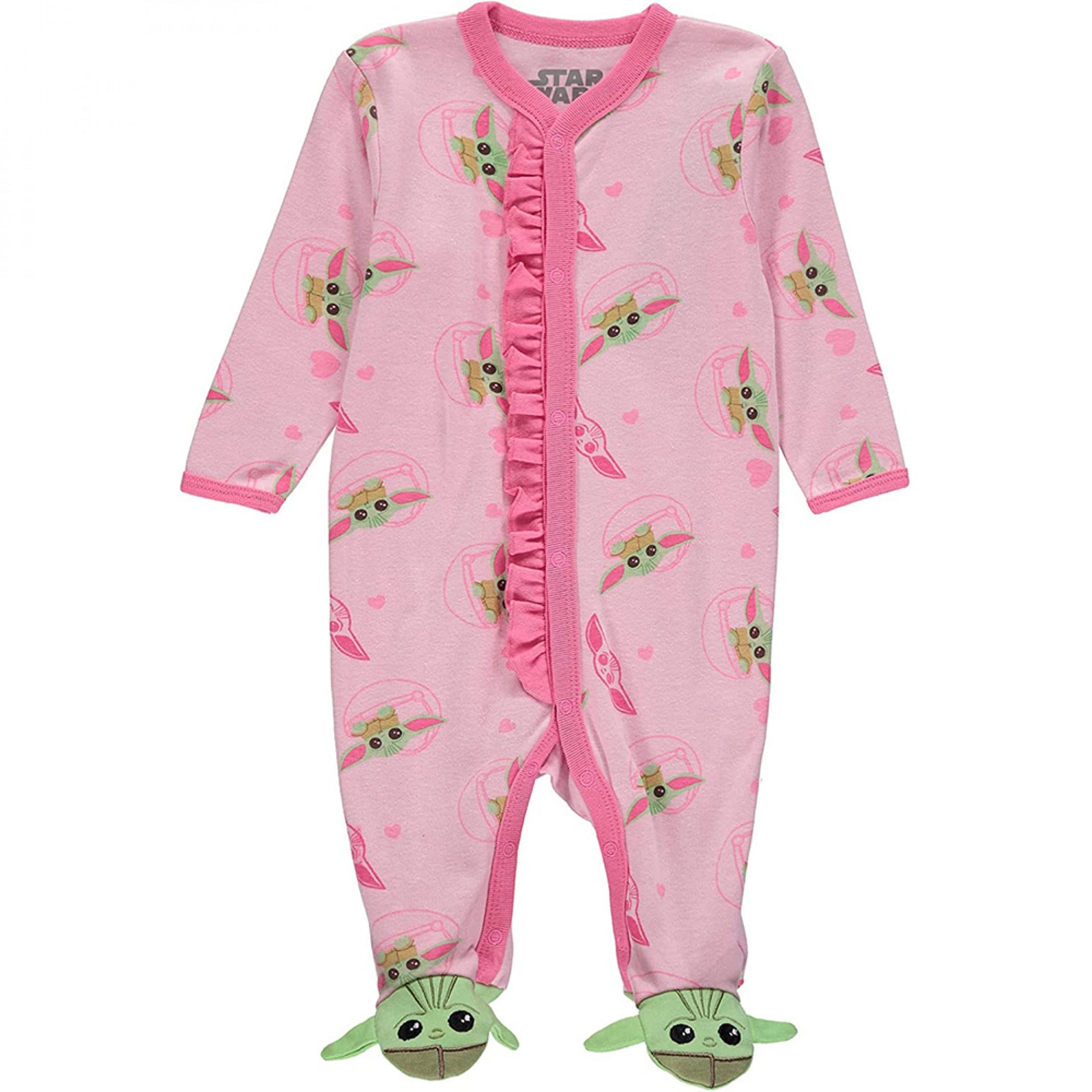 Star Wars The Child Grogu Character and Hearts Infant Footed Pajamas