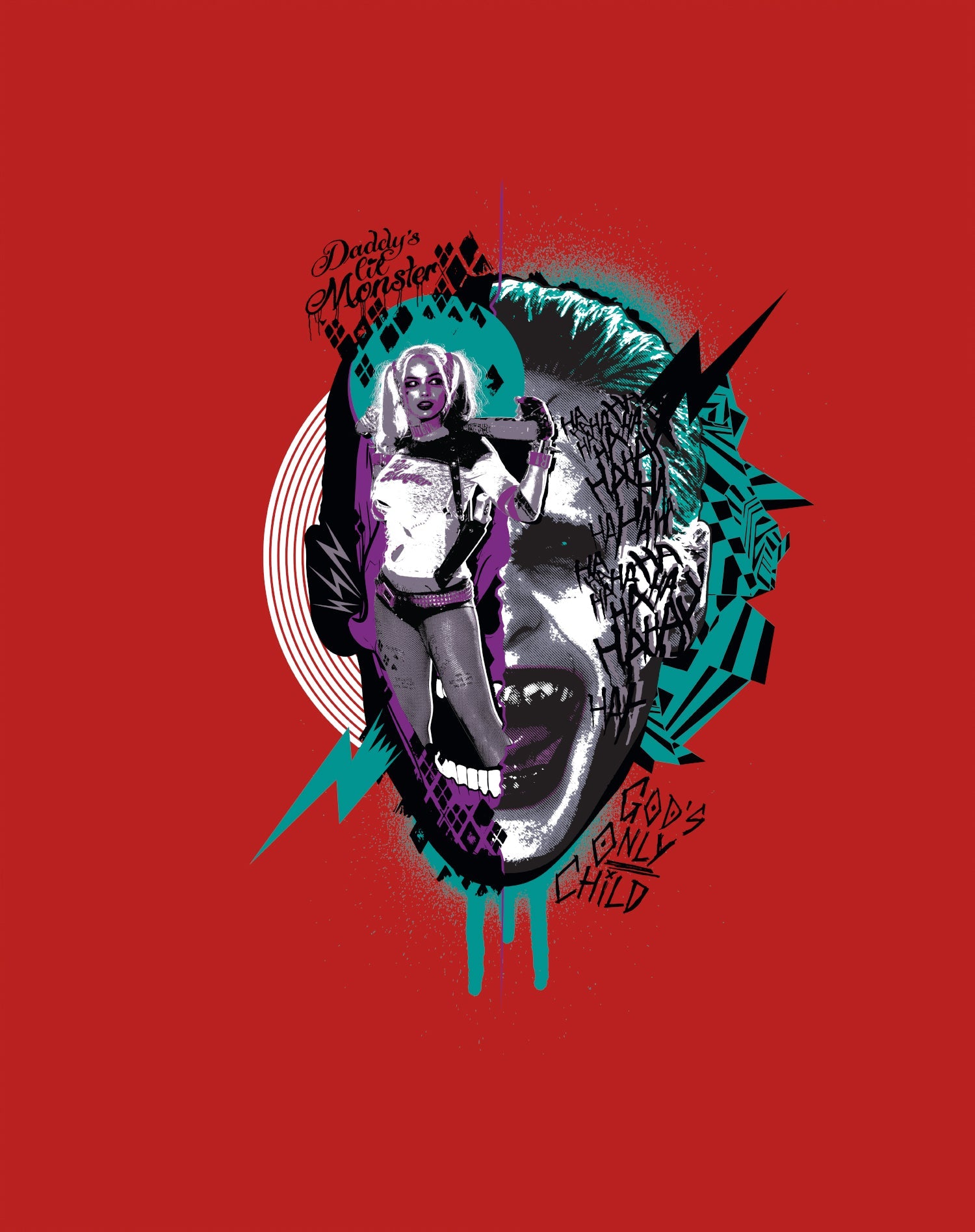 DC Comics Suicide Squad Joker-Harley Quinn Collage Official Sweatshirt